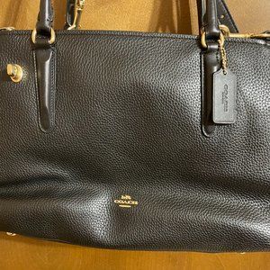 COACH Brooklyn 34 Pebbled Leather Carryall Satchel